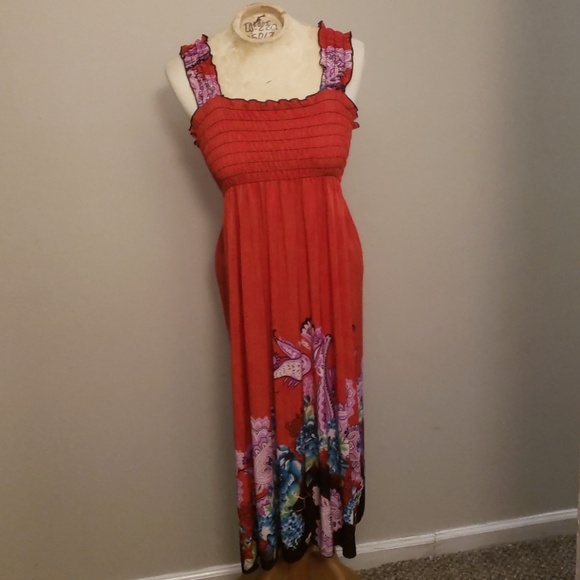womens red sundress